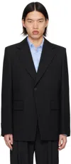 Wooyoungmi Black Slim Blazer In 901b Black