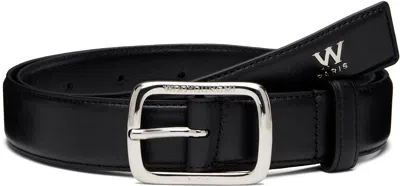 Wooyoungmi Black Small Logo Leather Belt