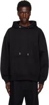 Wooyoungmi Classic Black Hoodie With Signature Logo Accents In 723b Black