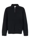 Wooyoungmi Black Sweater With Logo Patch On The Front And Logo Lettering On The Rear In Wool Blend Man In Black