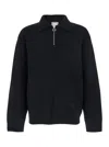 Wooyoungmi Black Sweater With Logo Patch On The Front And Logo Lettering On The Rear In Wool Blend Man In Black