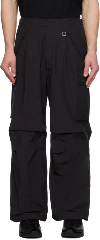 Wooyoungmi Tapered-leg Cargo Trousers In 962b Black