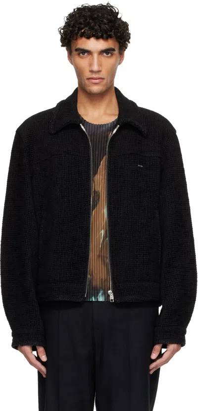 Wooyoungmi Tweed Zipper Casual Jacket In Black