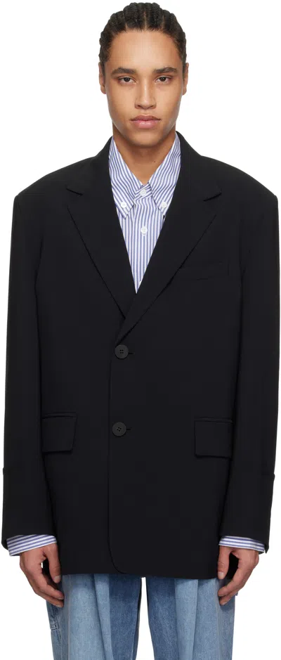 Wooyoungmi Black Two Button Single Blazer In Black907b