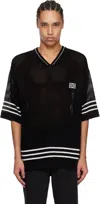 Wooyoungmi Black V-neck T-shirt In Black527b