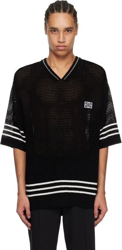 Wooyoungmi Black V-neck T-shirt In Black527b