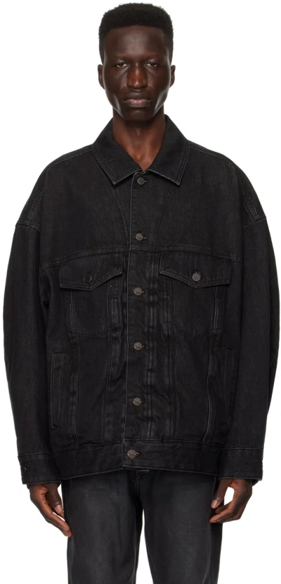 Wooyoungmi Black Wire Denim Jacket In 980b Black