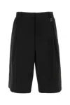 Wooyoungmi Bermuda Shorts With Front And Side Pleats In Black