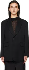 Wooyoungmi Black Wool Single Blazer In Black