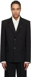 Wooyoungmi Single-breasted Blazer With Notch Lapel And Flap Pockets In Black902b