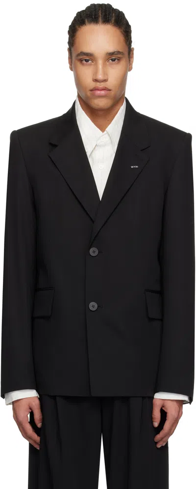 WOOYOUNGMI BLACK WOOL SINGLE BLAZER
