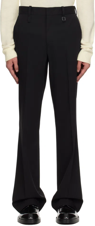 Wooyoungmi Black Wool Straight Pants In Black905b