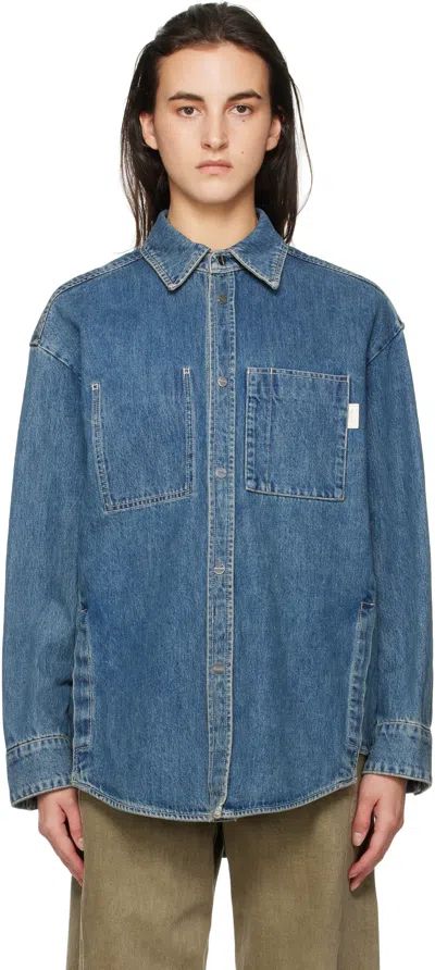 Wooyoungmi Blue Back Logo Denim Shirt