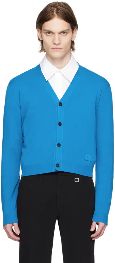 Wooyoungmi Blue Cropped Cardigan In Blue 504l