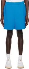 Wooyoungmi Blue Embroidered Shorts In Blue 955l