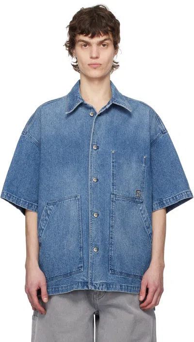 Wooyoungmi Blue Faded Denim Shirt In Blue995l