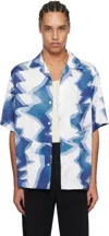 Wooyoungmi Blue Graphic Print Shirt In Blue826l