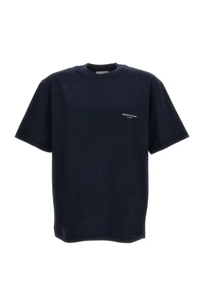 Wooyoungmi Blue Logo Cotton T-shirt