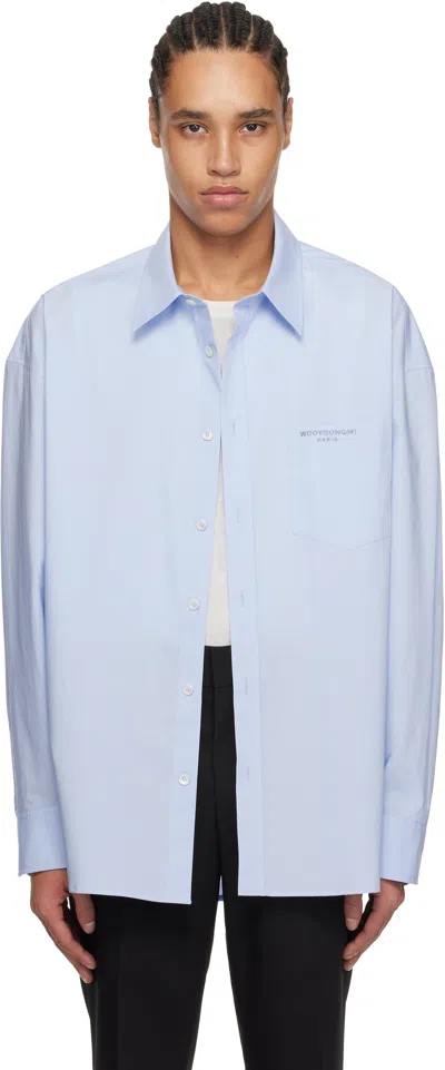 Wooyoungmi Blue New Fit Cotton Shirt In Blue854l