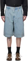 Wooyoungmi Blue Paneled Denim Shorts In Blue984l