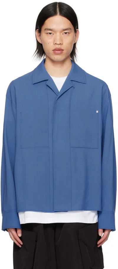 Wooyoungmi Blue Press-stud Shirt In 833l Blue