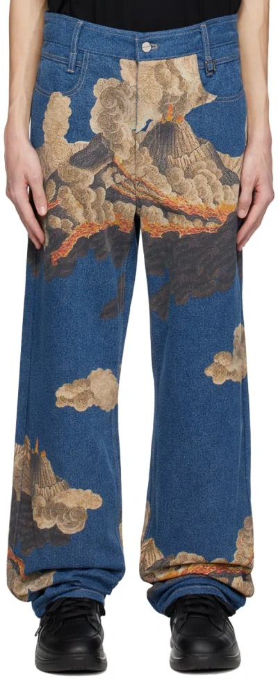 Wooyoungmi Blue Volcano Jeans In Blue 867l
