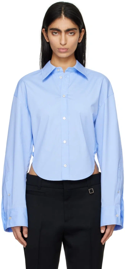 Wooyoungmi Blue Waist Strap Shirt In Blue 831l