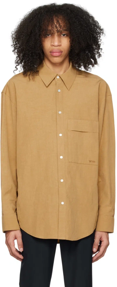 Wooyoungmi Brown Button-down Shirt In Camel 979c