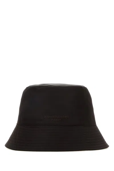 WOOYOUNGMI WOOYOUNGMI BLACK NYLON BUCKET HAT