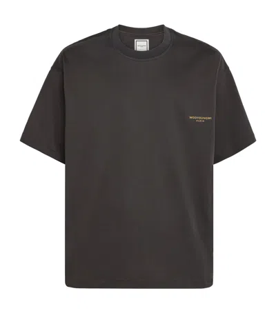 Wooyoungmi Cotton Graphic Print T-shirt In Brown