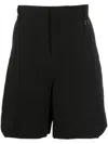 Wooyoungmi Pleated Cotton-blend Shorts In Black