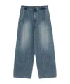 Wooyoungmi Wide Leg Drop Crotch Denim Trousers In Blue