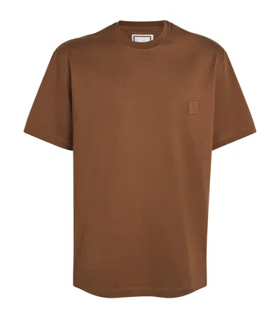 Wooyoungmi Cotton Patch Back Logo T-shirt In Brown