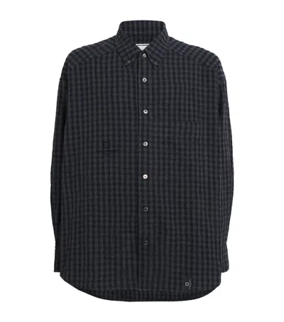 Wooyoungmi Cotton-wool Gingham Shirt In Black