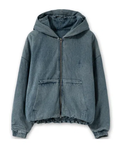 Wooyoungmi Cowboy Hooded Coat In Blue