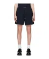 Wooyoungmi Navy Drawstring Shorts In Black