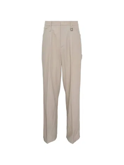 Wooyoungmi Elasticated-waist Carpenter Trousers In Neutral
