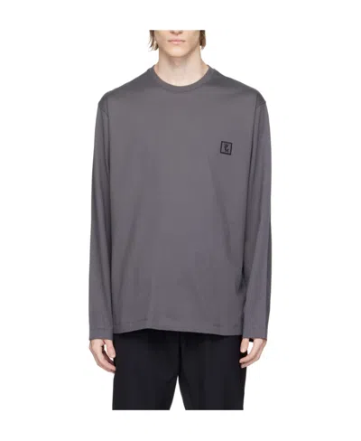 Wooyoungmi Embossed Long-sleeved T-shirt In Gray