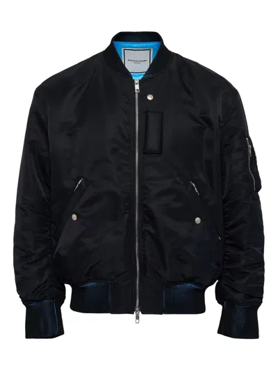 Wooyoungmi Embroidered-back Bomber Jacket In Black