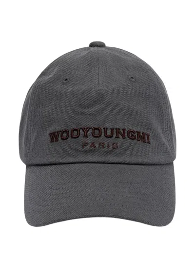 Wooyoungmi Embroidered Cap In Gray