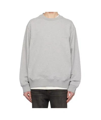 Wooyoungmi Embroidered Logo Sweatshirt In Gray