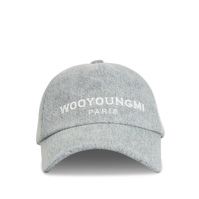 Wooyoungmi Faded Denim Cap In Gray