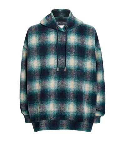 Wooyoungmi Flannel Check Hoodie In 732f Fresh Green
