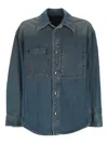 Wooyoungmi Floral-print Denim Shirt In Blue