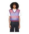 Wooyoungmi Graded Stripe Pattern Knitted Vest In Black