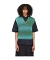 Wooyoungmi Graded Stripe Pattern Knitted Vest In Black