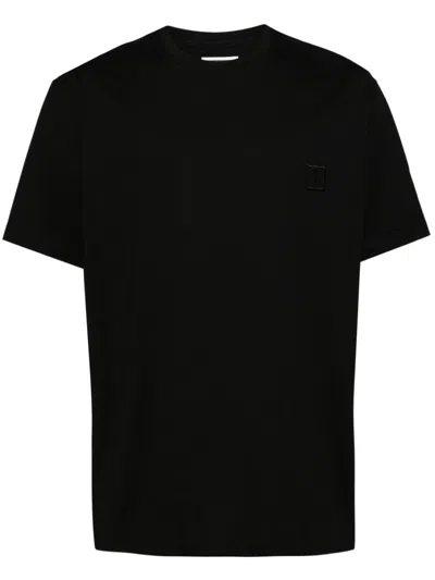 Wooyoungmi Metallic Graphic-print T-shirt In Black