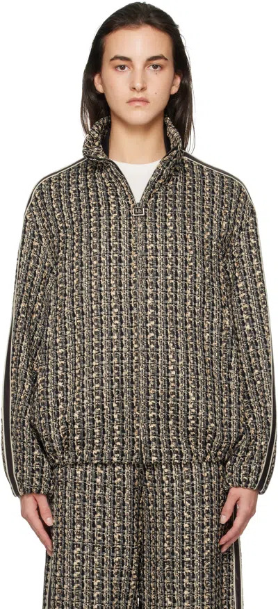 Wooyoungmi Gray & Black Tweed Banding Jacket In Grey