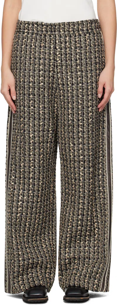 Wooyoungmi Gray & Black Tweed Sweatpants In Grey