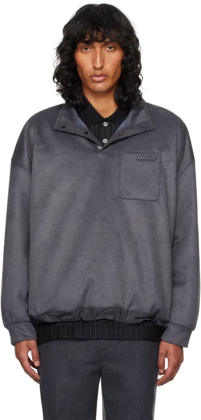 Wooyoungmi Gray Brushed Sweatshirt In 735g Grey